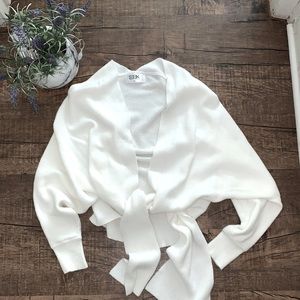Seek Label Front-tie Shrug Sweater